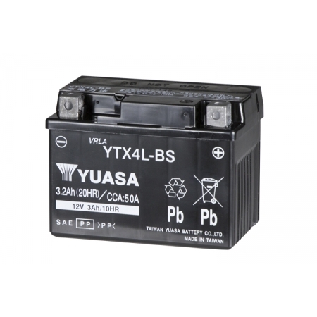 【台湾YUASA】 ユアサ 液入りバッテリー YTX4L-BS
