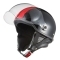 バイクヘルメット ポリスヘルメット ストリートハーフ 半帽ヘルメット ブラック/レッド フリーサイズ(57~60cm未満)