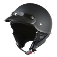 バイクヘルメット ポリスヘルメット ハーフヘルメット 半帽ヘルメット アメリカン マットブラック フリーサイズ(57~60cm未満)